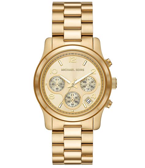 michael kors gold tone women's watch|Michael Kors runway chronograph watch.